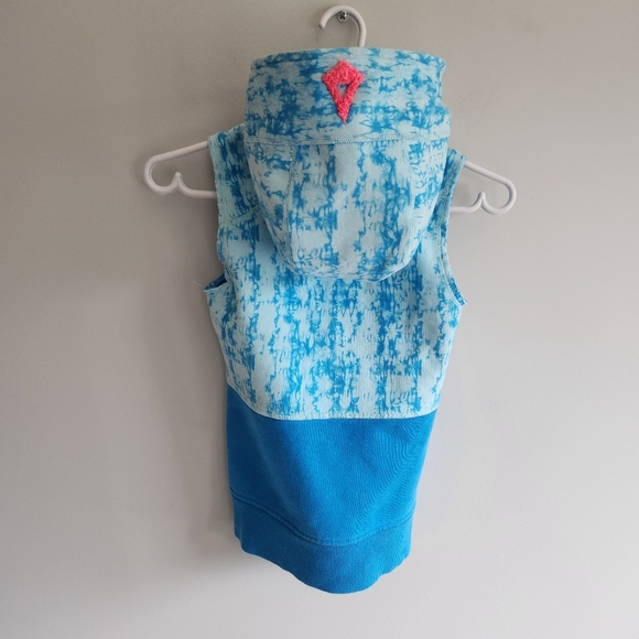 Ivivva By Lululemon Scuba Style Hooded Vest Zip Up Size 10 Blue - Picture 1 of 8